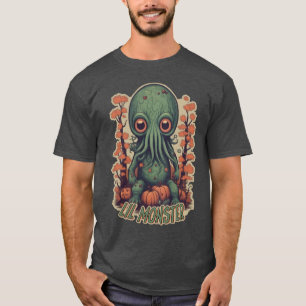 T-shirt Cute Cthulhu en Citrouille Patch Style Vintage Tee