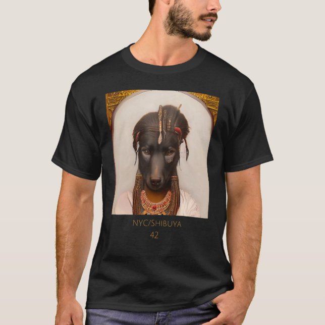T-shirt Cute cuddly   face portrait of an Ancient dog as C (Devant)