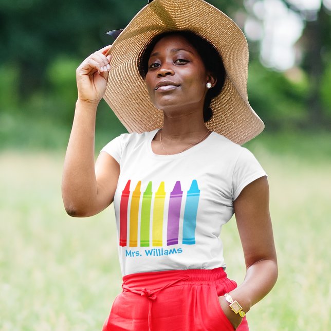 T-shirt Cute Custom Kindergarten Enseignant Crayon (Créateur téléchargé)