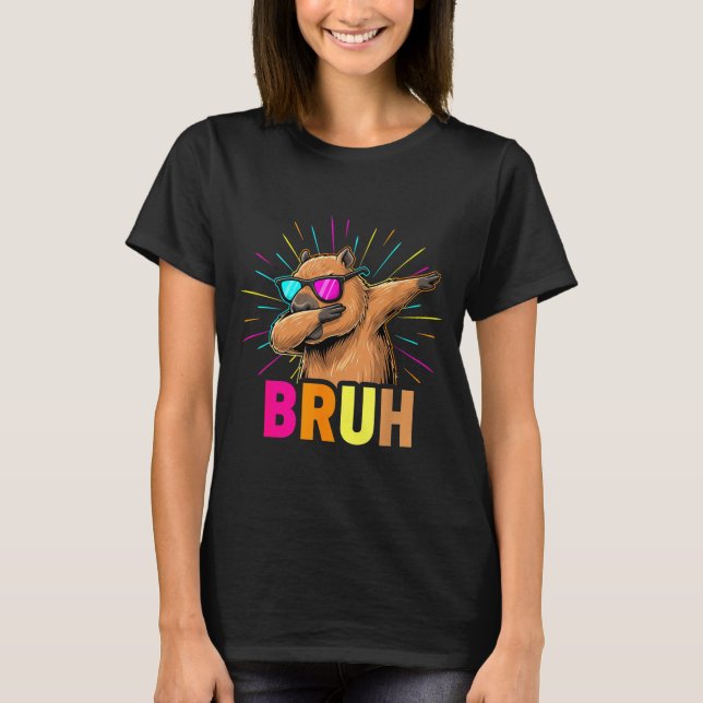 T-shirt Cute Dabbing Capybara Funny Animal Meme Capy Lover (Devant)