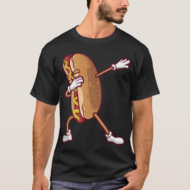 T-shirt Cute Dabbing Hot Dog Dancing Nourriture (Devant)
