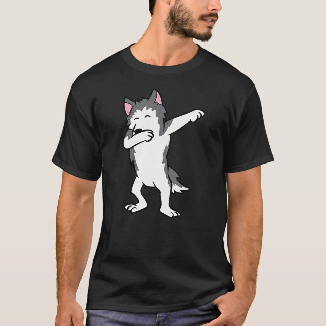 T-shirt Cute Dabbing Husky Dog Love Huskies Kids Husky (Devant)
