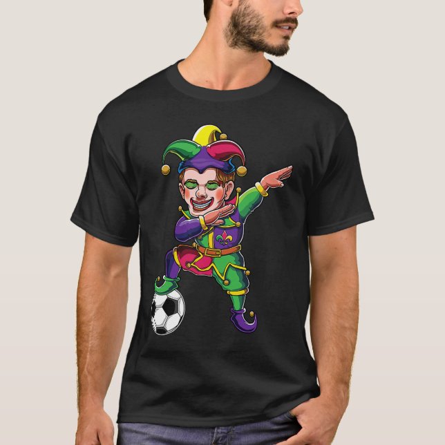 T-shirt Cute Dabbing Mardi Gras Jester Soccer Lover Dab Co (Devant)