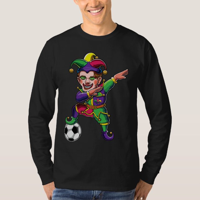 T-shirt Cute Dabbing Mardi Gras Jester Soccer Lover Dab Co (Devant)