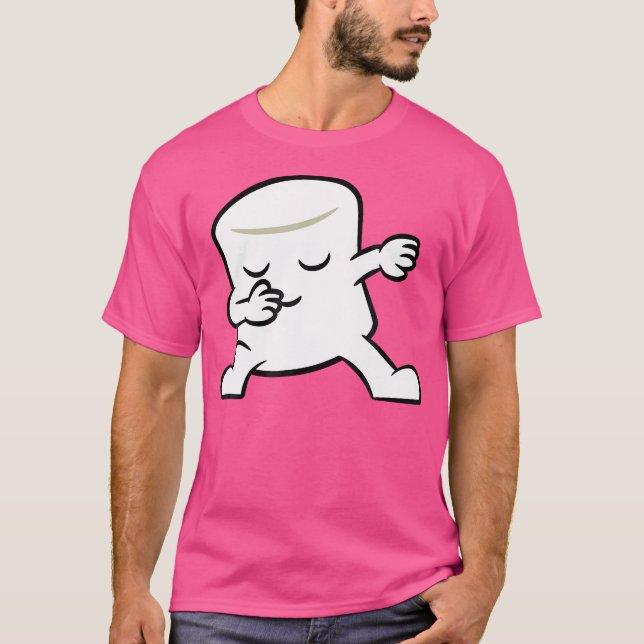 T-shirt Cute Dabbing Marshmallow Campfire Kawaii Marshmall (Devant)