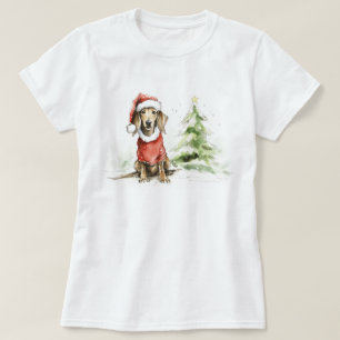 T-shirt Cute Dachshund Chien Furie et Noël brillant