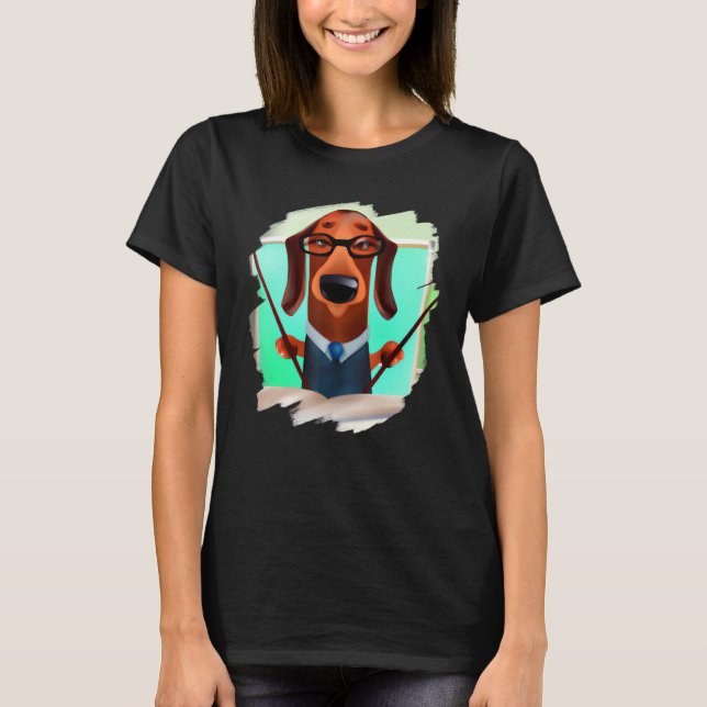 T-shirt Cute Dachshund Chiweenie Professeur École (Devant)