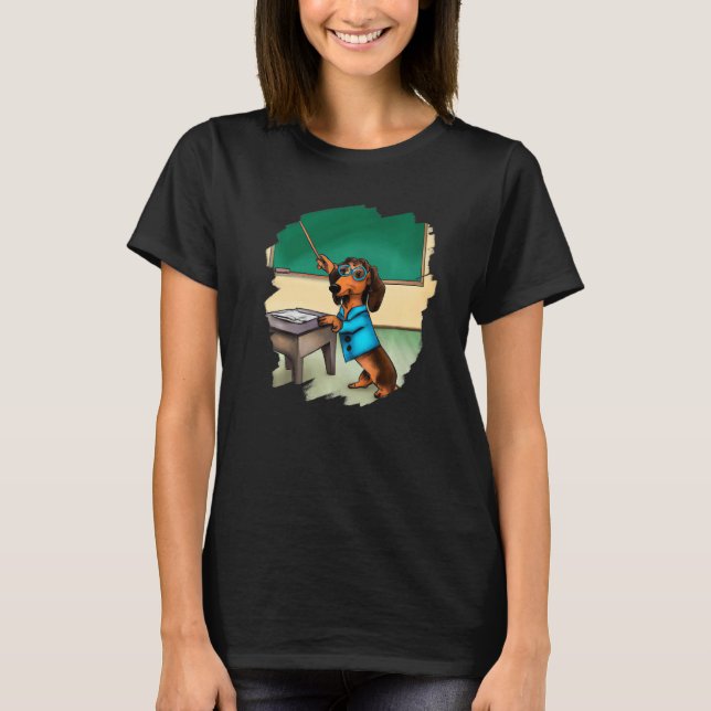 T-shirt Cute Dachshund Chiweenie Teacher Professor School  (Devant)