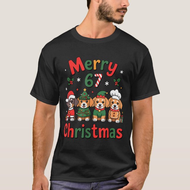 T-shirt Cute Dachshund Christmas Design Funny Holiday Dog  (Devant)