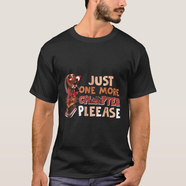 T-shirt Cute Dachshund Lire Un Chapitre De Plus (Devant)