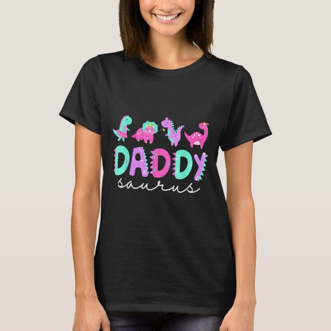 T-shirt Cute Daddy Saurus Dad Dinosaur Birthday Boy Girl F (Devant)
