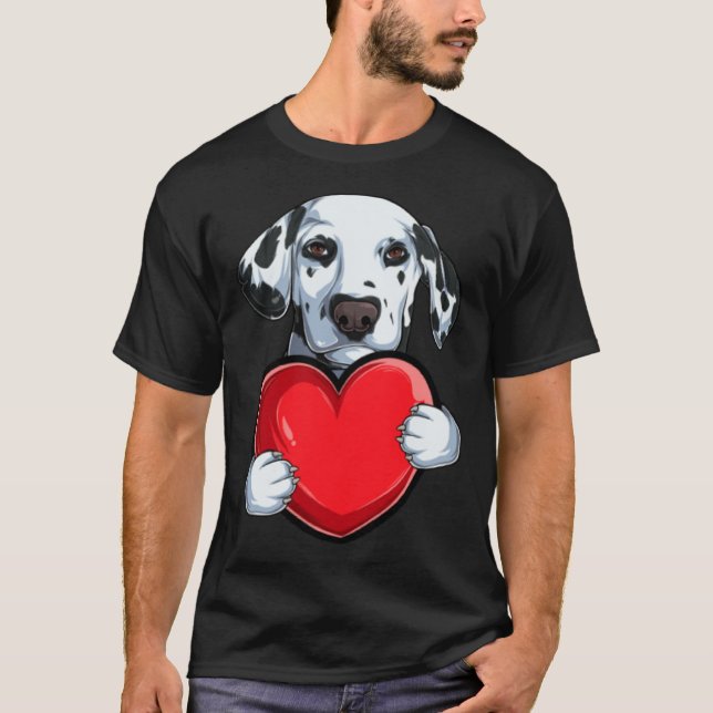 T-shirt Cute Dalmatian Valentine s Day Dog  Dalmatian (Devant)