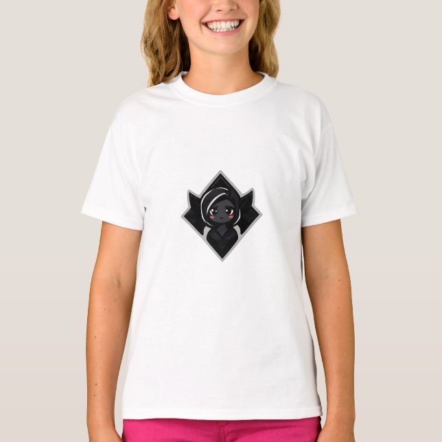 T-shirt Cute Dark Female Character in Diamond Frame (Devant)