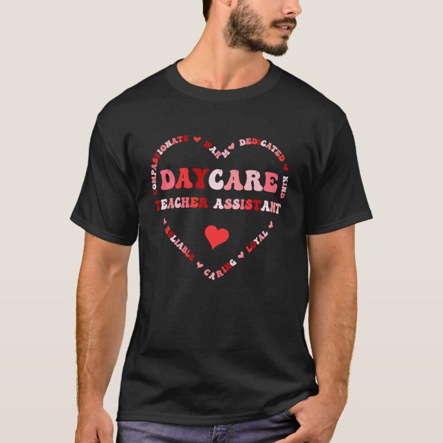 T-shirt Cute Daycare Teacher Assistant Valentines Day Hear (Devant)
