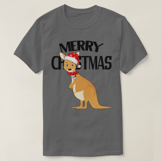 T-shirt Cute de Noël australienne Kangaroo (Design devant)