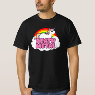 T-shirt Cute Death Metal Unicorn arc-en-ciel Lourde effroi
