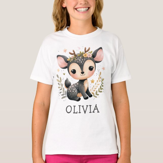 T-shirt Cute Deer Personnalisé (Devant)