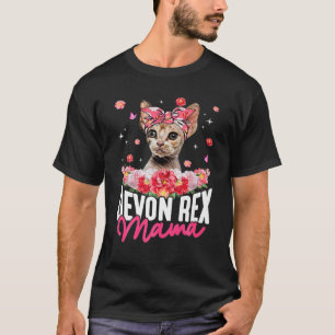 T-shirt Cute Devon Rex Mama Fleur Bandana Amoureux des cha