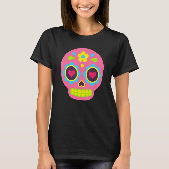T-shirt Cute Dia De Los Muertos Baby Sugar Skull Kids Todd (Devant)