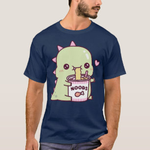 T-shirt Cute Dino Aime Les Nouilles Instantanées