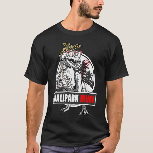 T-shirt Cute Dinosaur BallPark Mimi Baseball Softball Moth (Devant)