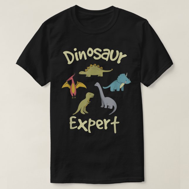 T-shirt Cute Dinosaur Expert Design (Design devant)