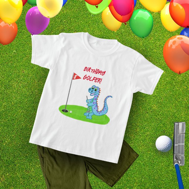 T-shirt Cute Dinosaur Golf Anniversaire de enfant à thème (Créateur téléchargé)