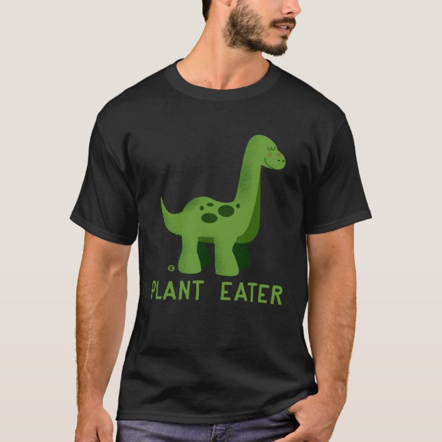 T-shirt Cute Dinosaur Herbivores  Vegetarian Vegan (Devant)