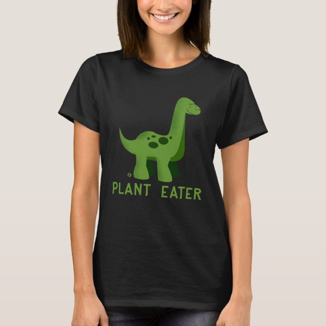 T-shirt Cute Dinosaur Herbivores  Vegetarian Vegan (Devant)