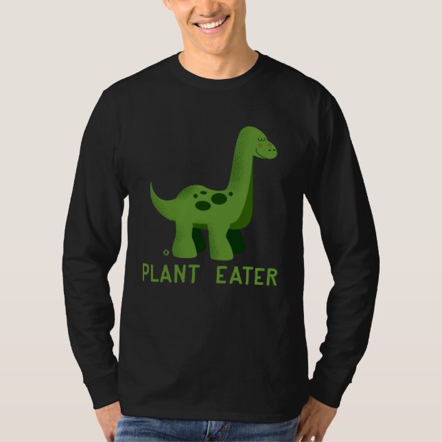 T-shirt Cute Dinosaur Herbivores  Vegetarian Vegan (Devant)