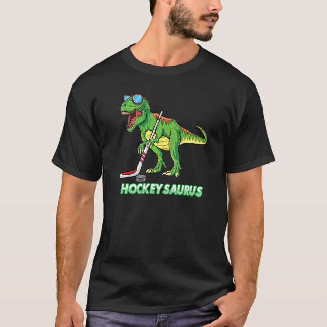 T-shirt Cute Dinosaur Ice Hockey Trex Kids Boys funny ice  (Devant)