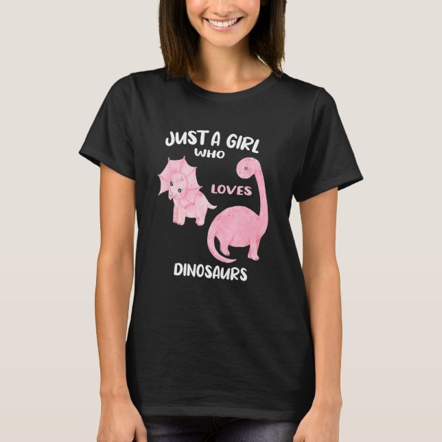 T-shirt Cute Dinosaur Juste une fille qui aime les Dinosau (Devant)