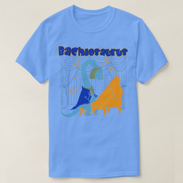 T-shirt Cute Dinosaur Musicien Compositeur Bach Brachiosau (Design devant)