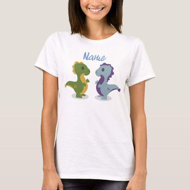 T-shirt Cute Dinosaur Paire Thunder_Cove (Devant)