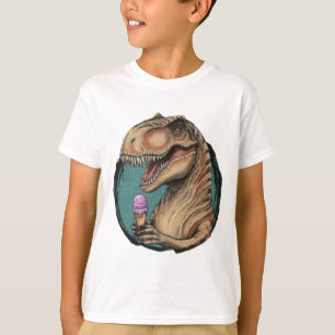 T-shirt Cute dinosaure trex manger glace