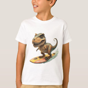 T-shirt Cute dinosaure trex surf