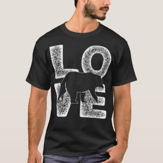T-shirt Cute Distressed I Love Bear Idea Pour Amoureux des
