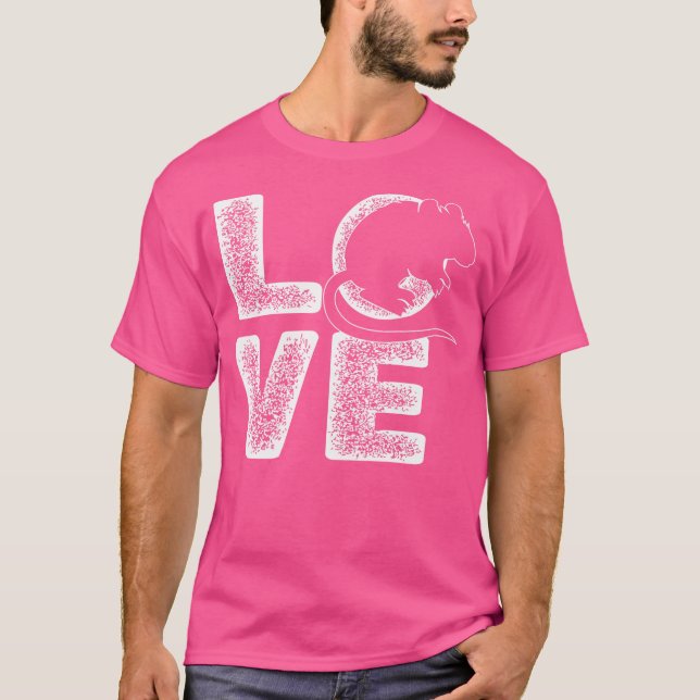 T-shirt Cute Distressed I Love Gerbil Thème Idée Pour Anim (Devant)