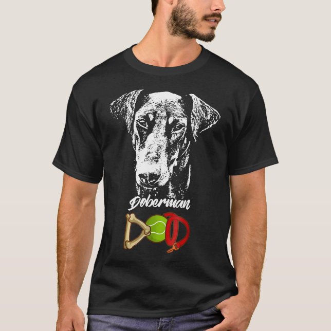 T-shirt Cute Doberman Papa (Devant)