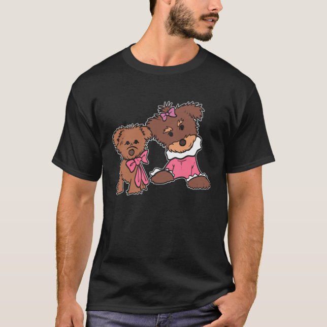 T-shirt Cute Dog Yorkie Mom (Devant)