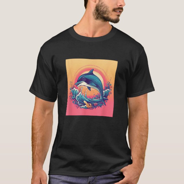 T-shirt Cute Dolphin Men Women Kids Aquatic Ocean 2 (Devant)
