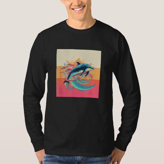 T-shirt Cute Dolphin Men Women Kids Aquatic Ocean 20 (Devant)