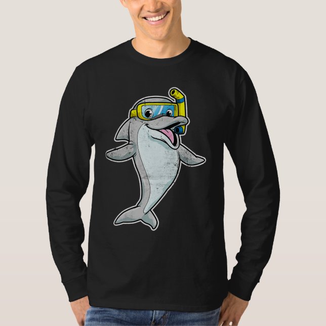 T-shirt Cute Dolphins Whales Dolphin Snorkel Whale Boys Gi (Devant)
