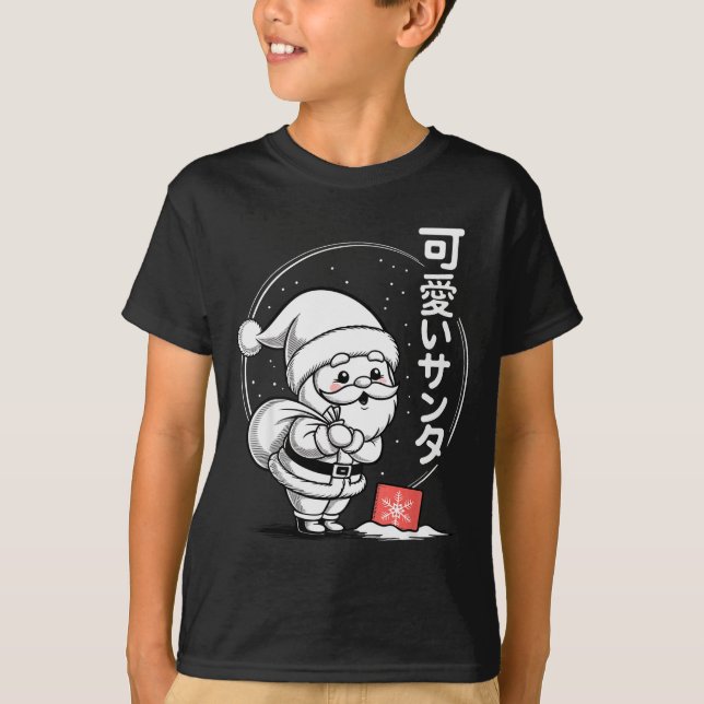 T-shirt Cute Dreaming Kawaii Santa Claus  (Devant)
