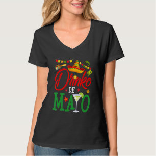 T-shirt Cute Drinko De Mayo Margarita Sombrero Cin Mexicai