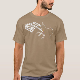 T-shirt Cute drôle Halloween Chat Noir Boop Squelette Main