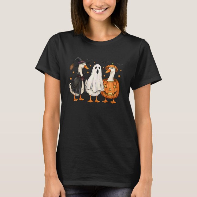 T-shirt Cute Duck Boo Funny Spooky Goose Halloween Fall Pu (Devant)