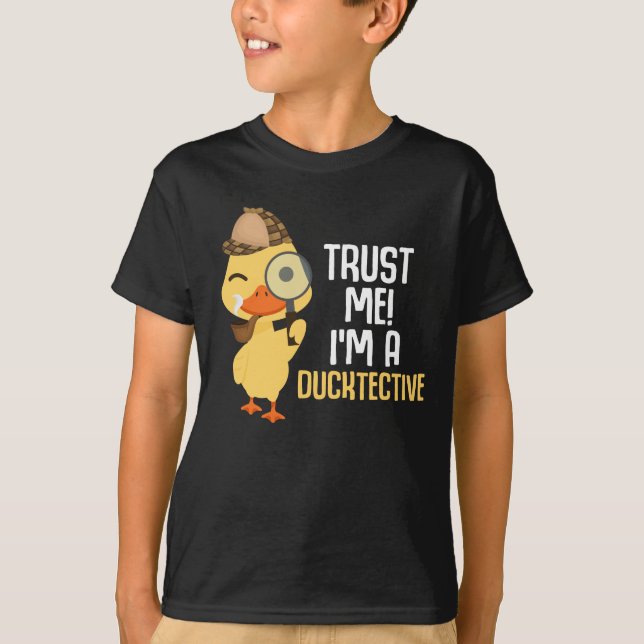 T-shirt Cute Duck Détective Animal Humour Duck Lover (Devant)