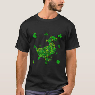 T-shirt Cute Duck Shamrock irlandais Animaux Jour de la Sa