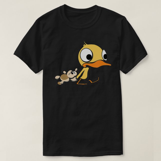 T-shirt Cute Duck with Teddy Bear  (Design devant)
